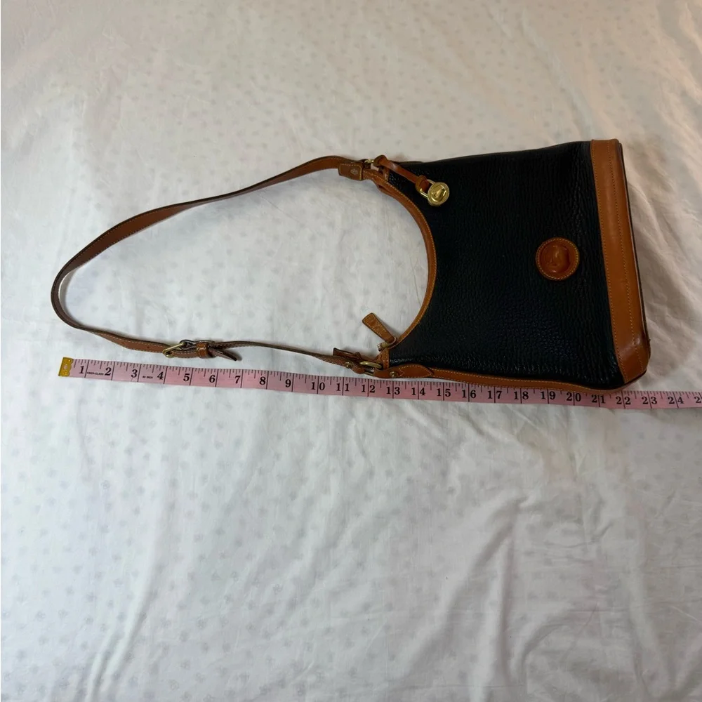 Dooney & Bourke Black and Tan Leather Shoulder Bag - Picture 7 of 9